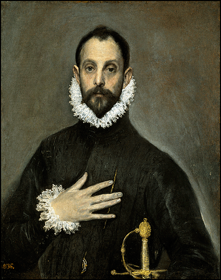 Adelsmand med sin hånd på sit bryst - El Greco - Prado-museet i Madrid