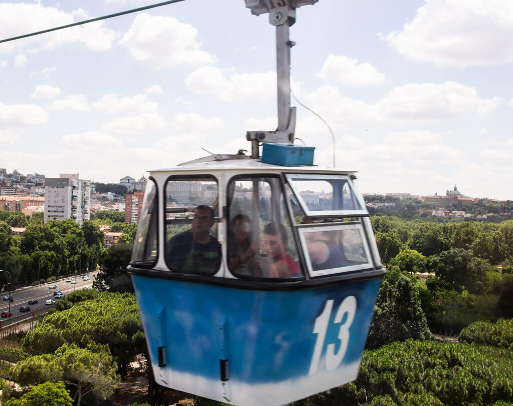 Take the cable car in Madrid and see the city from above.