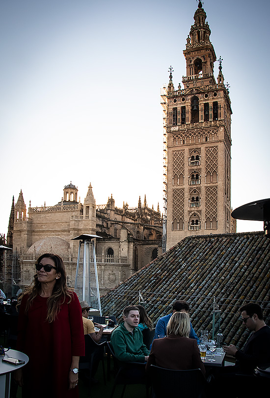 48 hours in Seville - Enjoy drinks overlooking the cathedral on the rooftop terrace of Hotel Doña Maria.