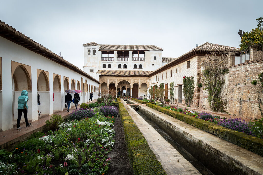 The courtyard of the Generalife in Granada.