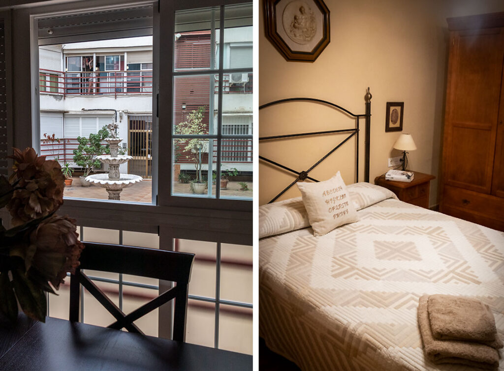 The bedrooms in the Triana apartment face a quiet courtyard, so you can sleep well.