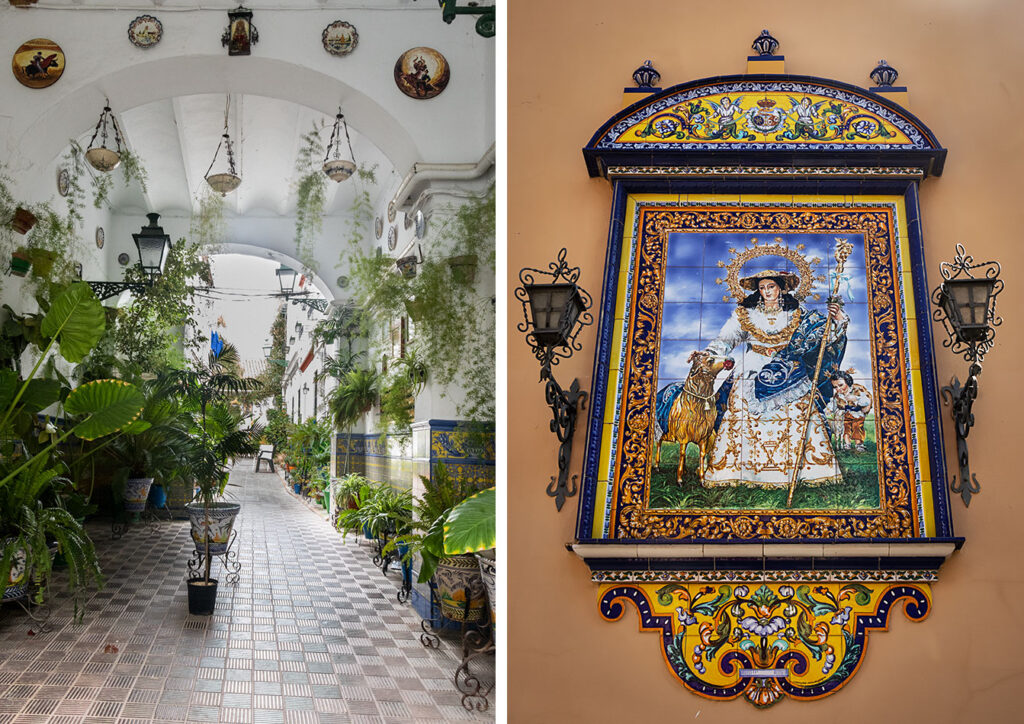 The Triana district is full of historical and traditional symbols such as Andalusian courtyards, ceramic tiles and religious symbols.