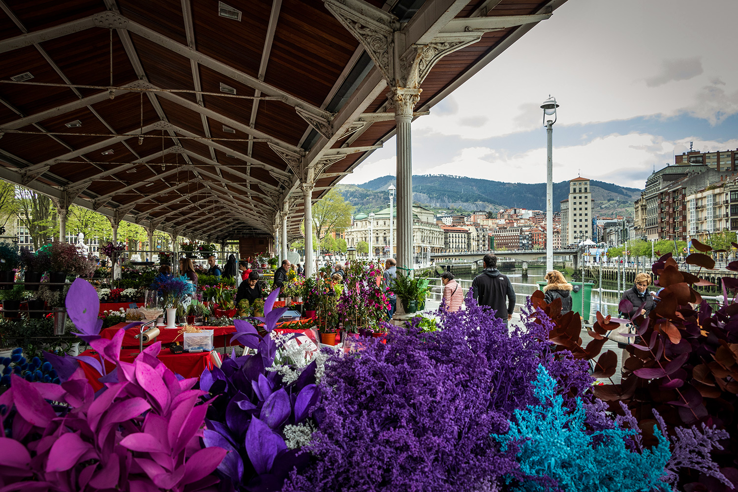 Tag på blomstermarked med de lokale i Bilbao.