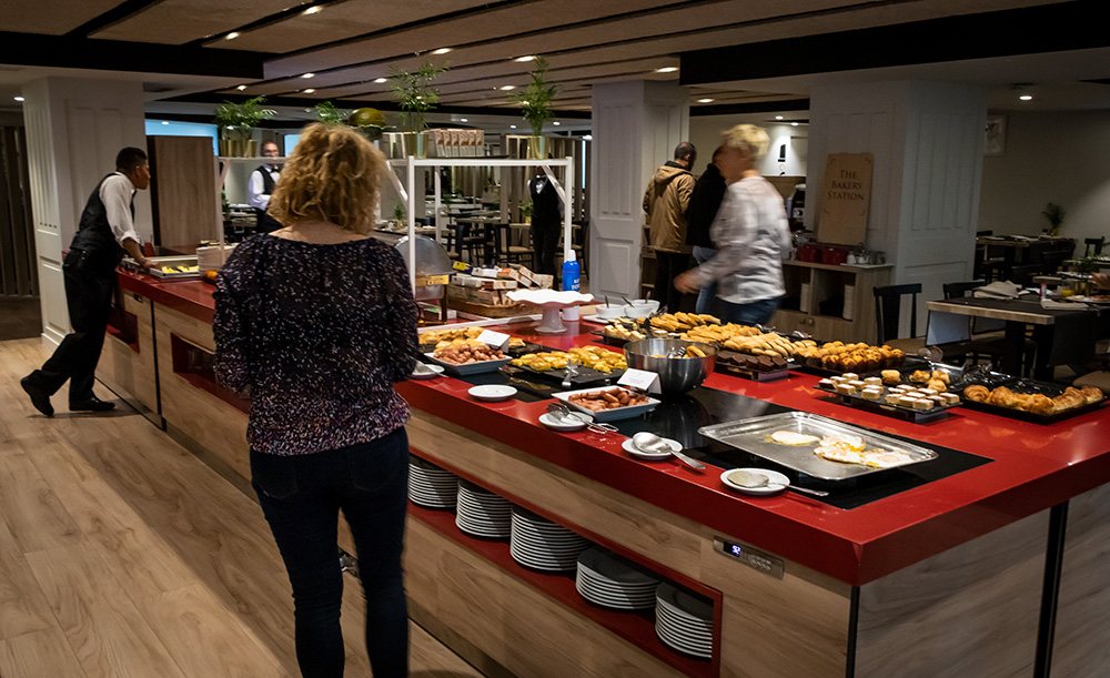A good buffet breakfast is served at the Ercilla Hotel in Bilbao