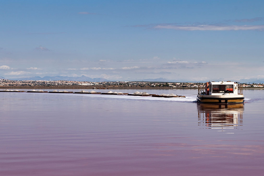 The pink salt lake in Torrevieja