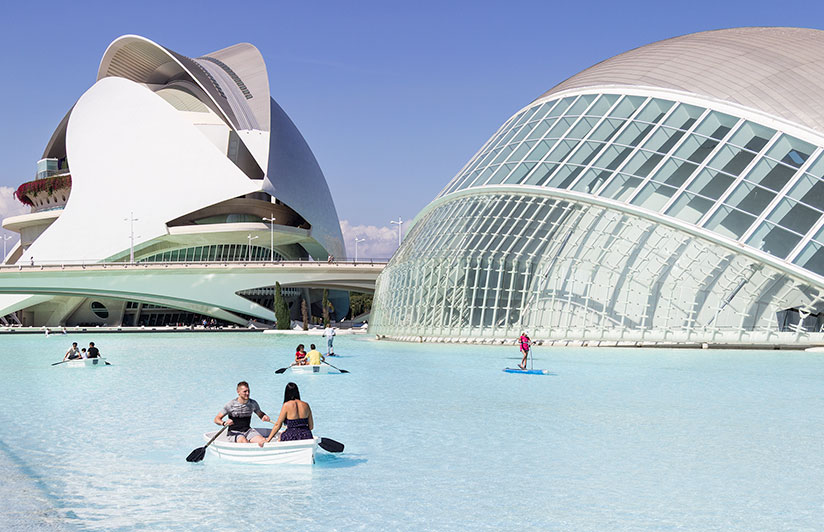 The city of art and science in Valencia is futuristic and exciting.