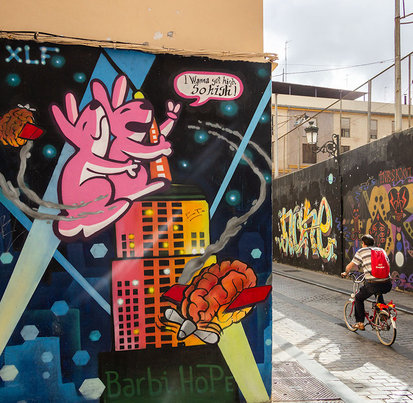In Valencia's El Carmen neighborhood, there's plenty of street art.