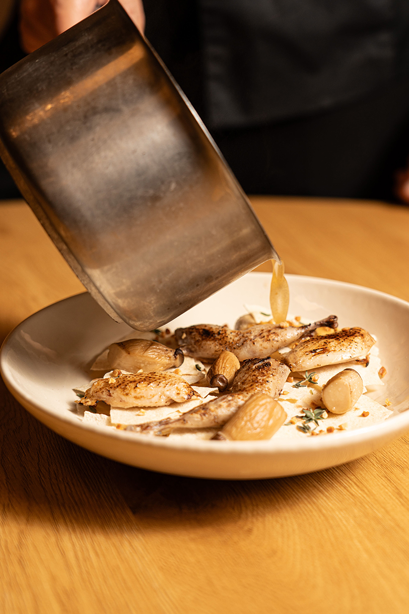 Make your own restaurant Cocleque's interpretation of gazpacho manchego. 