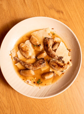 Opskrift på gazpacho manchego fra restaurant Cocleque i Valencia.